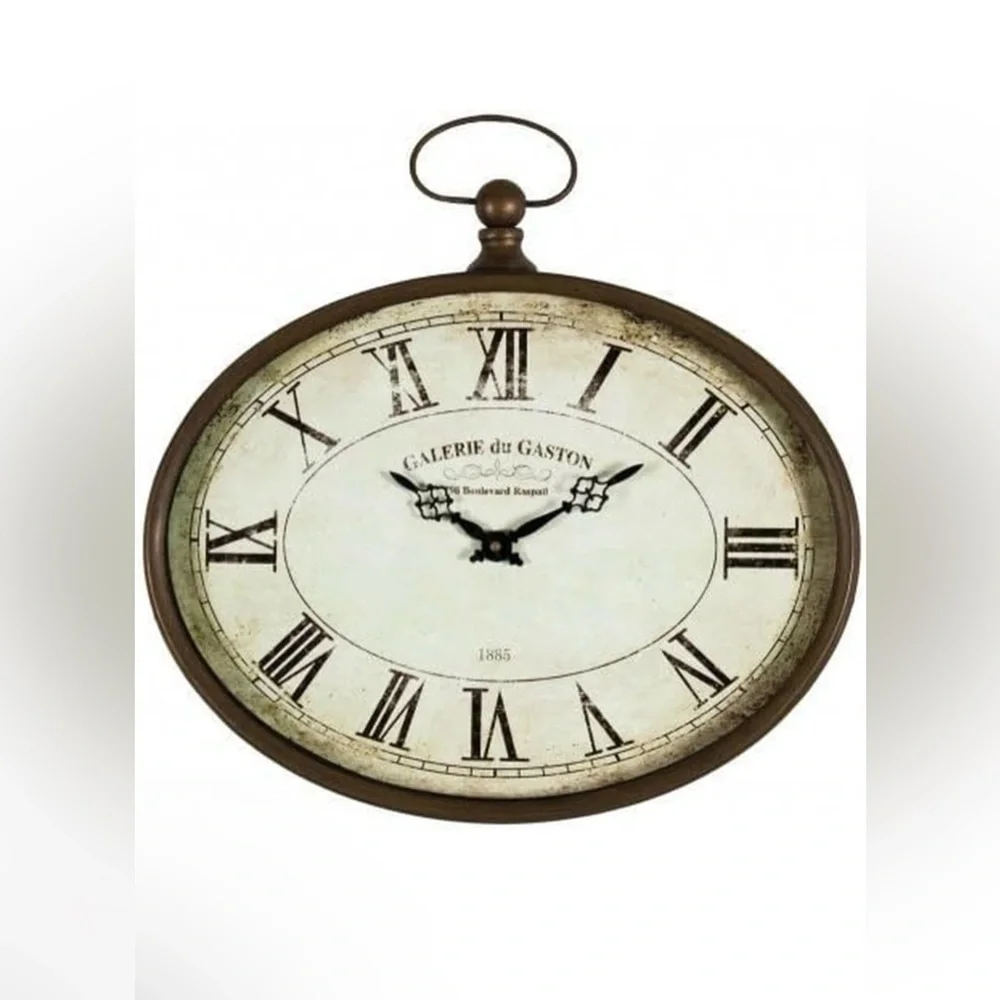 Vintage Style Oval French Wall Clock Galerie Du Gaston